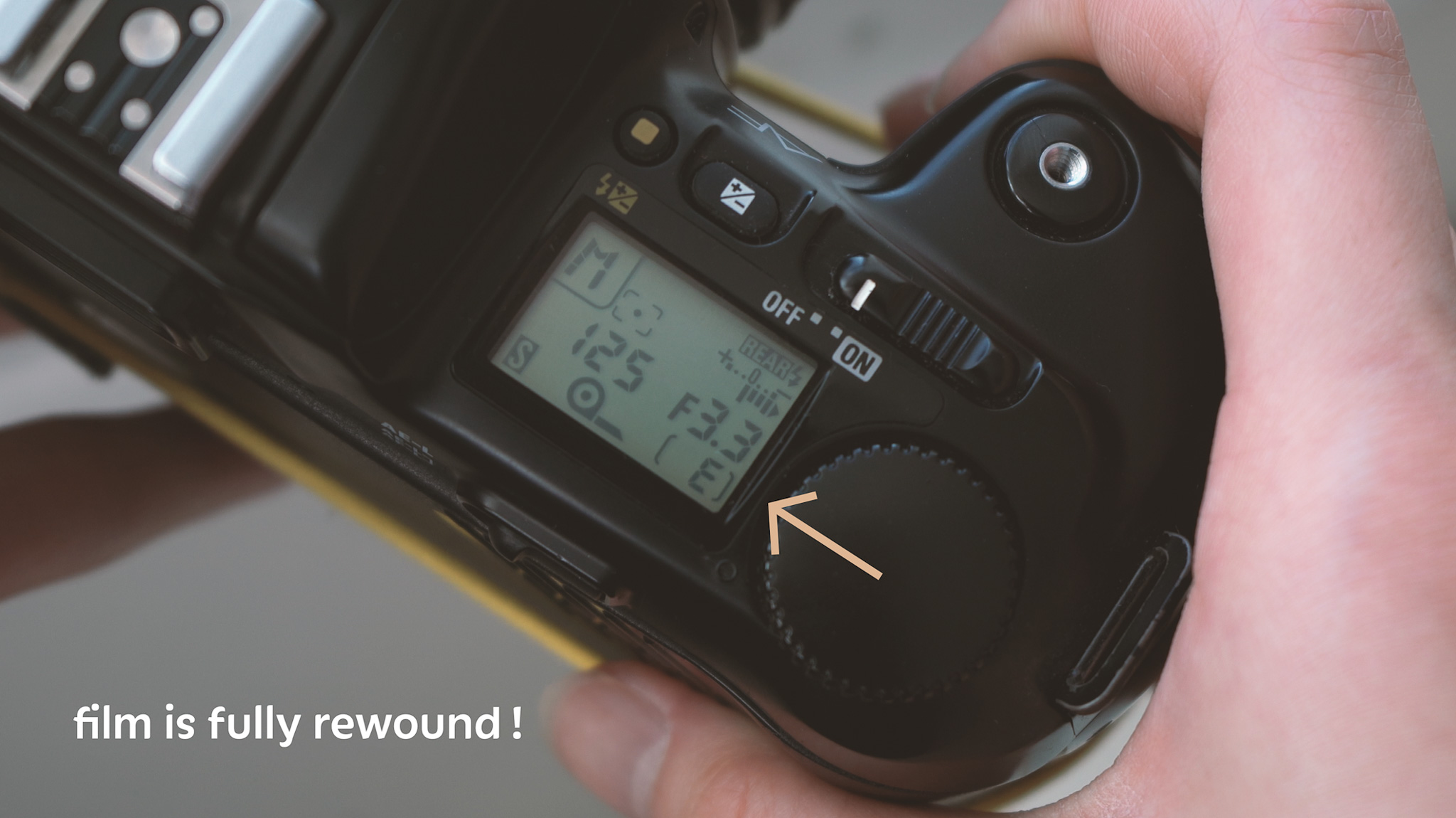 close-up of film camera