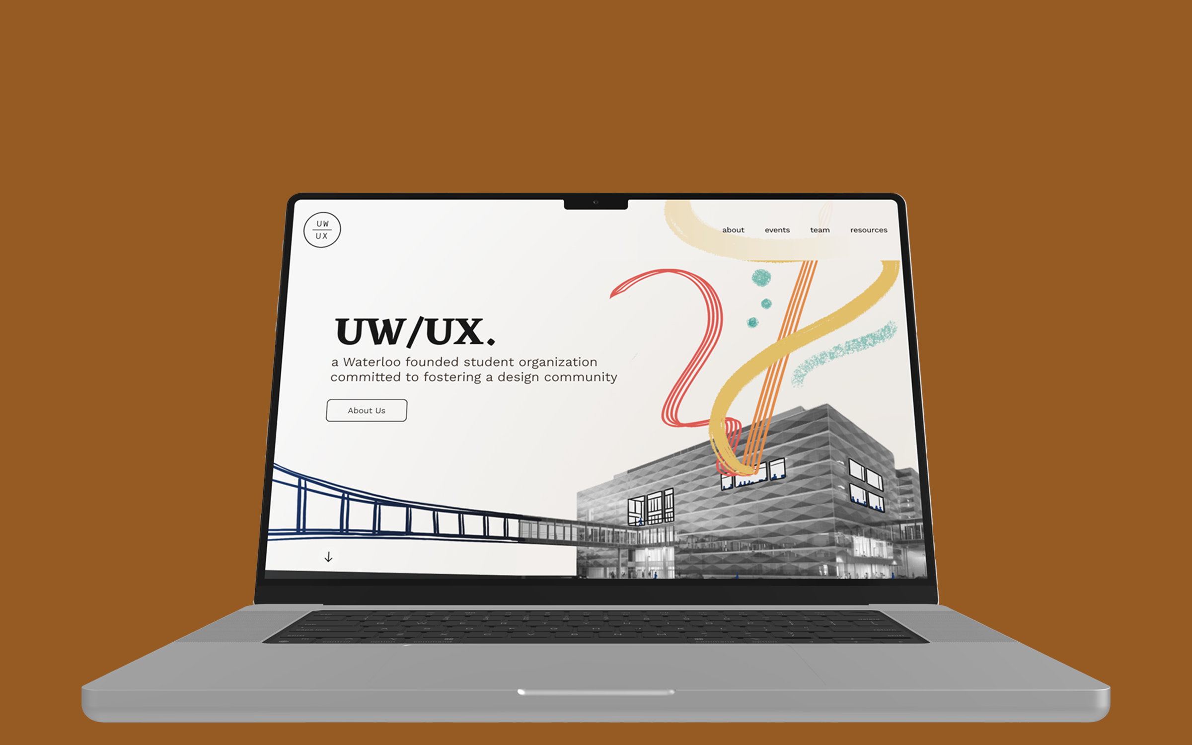 laptop displaying Studium user interface on a blue background